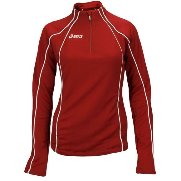Asics Tops - ASICS WOMEN'S COMPETITION 1/2 ZIP JACKET SWEATSHIRT, RED Size Large
